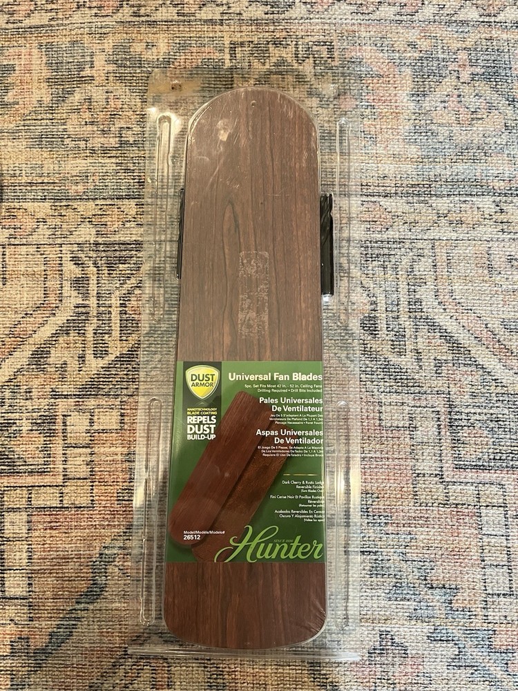 Hunter 26512 Reversible Brown Universal Ceiling Fan Blades, 42"-52"