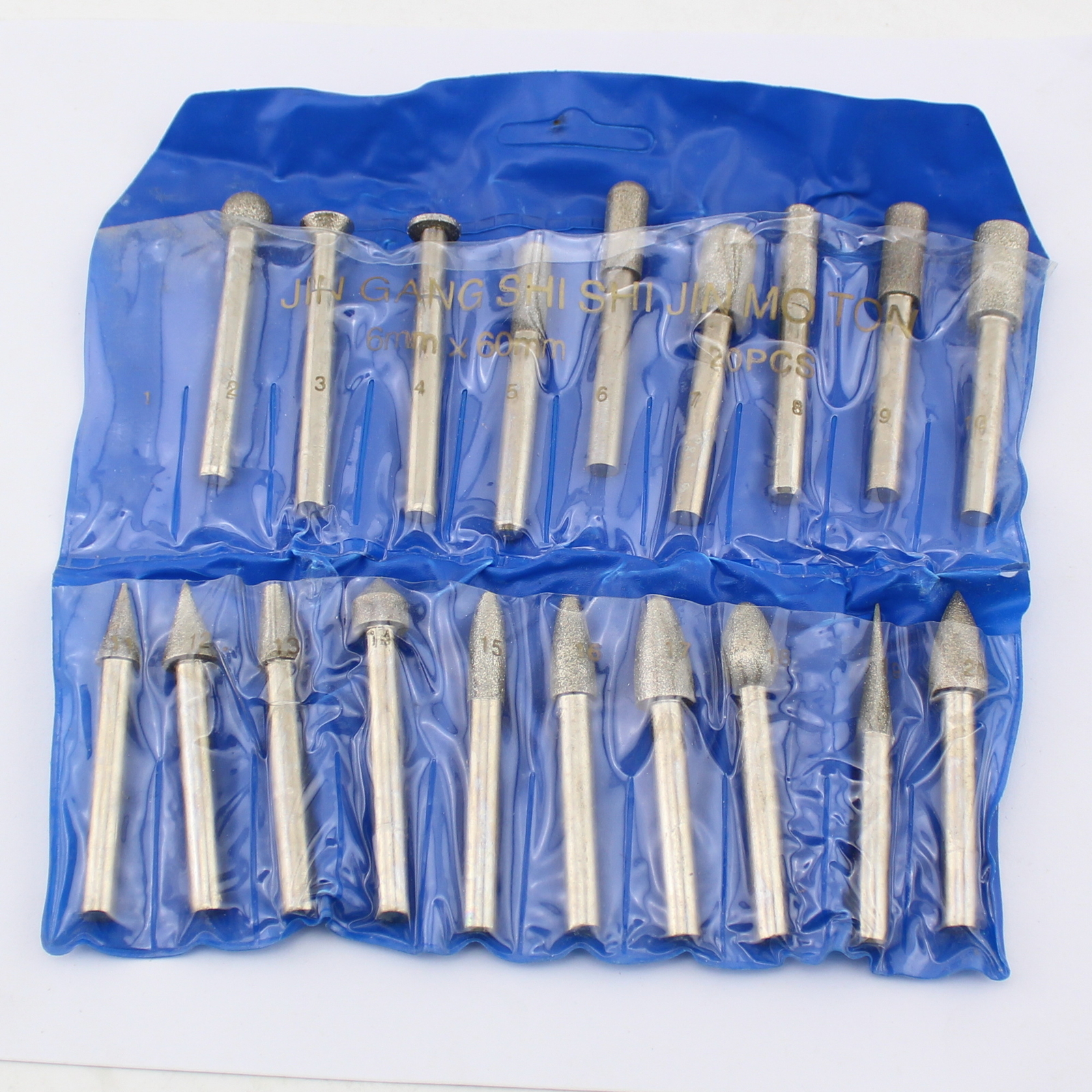 Diamond Grinding Burr Bit Set 20Pcs Accessories Stone Carving with 1/4 in Shank gallery