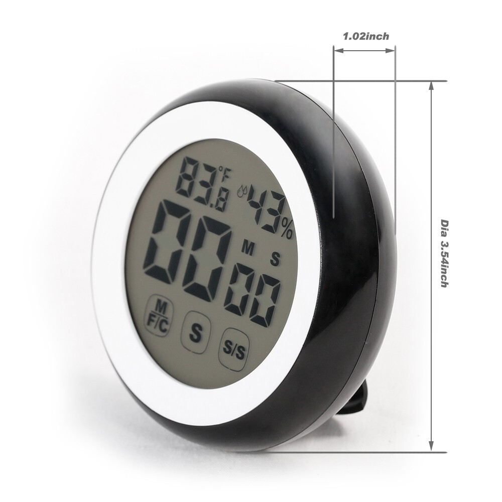 Digital Kitchen Timer with Magnetic Digital Thermometer Humidity, LED Display gallery