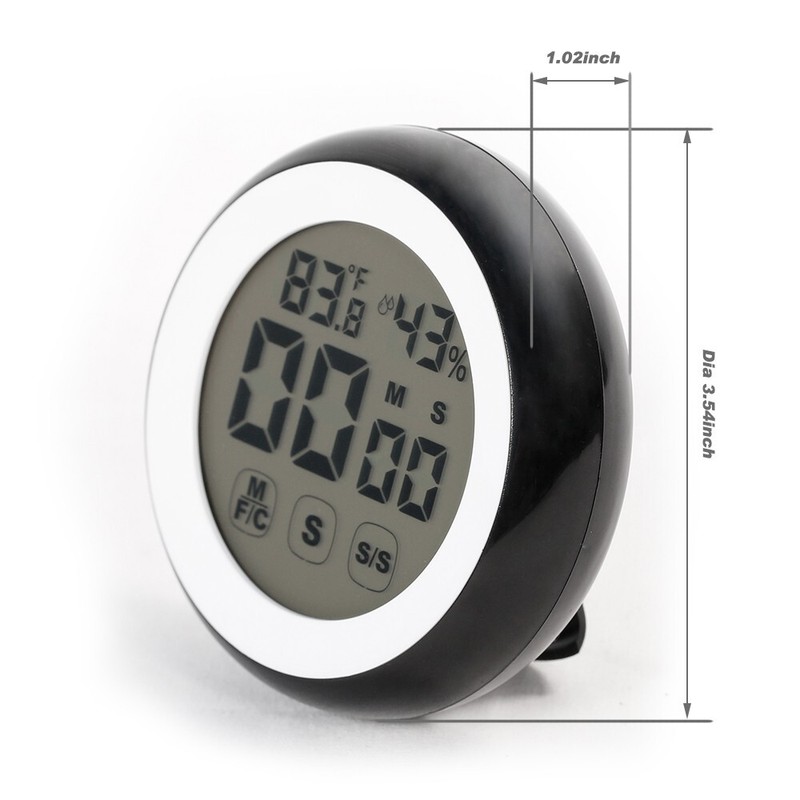 Digital Kitchen Timer with Magnetic Digital Thermometer Humidity, LED Display gallery