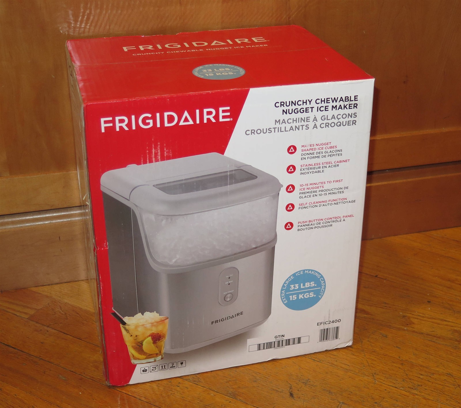 Frigidaire Countertop Chewable Nugget Ice Maker w/Stainless Steel Scoop - 33lb gallery