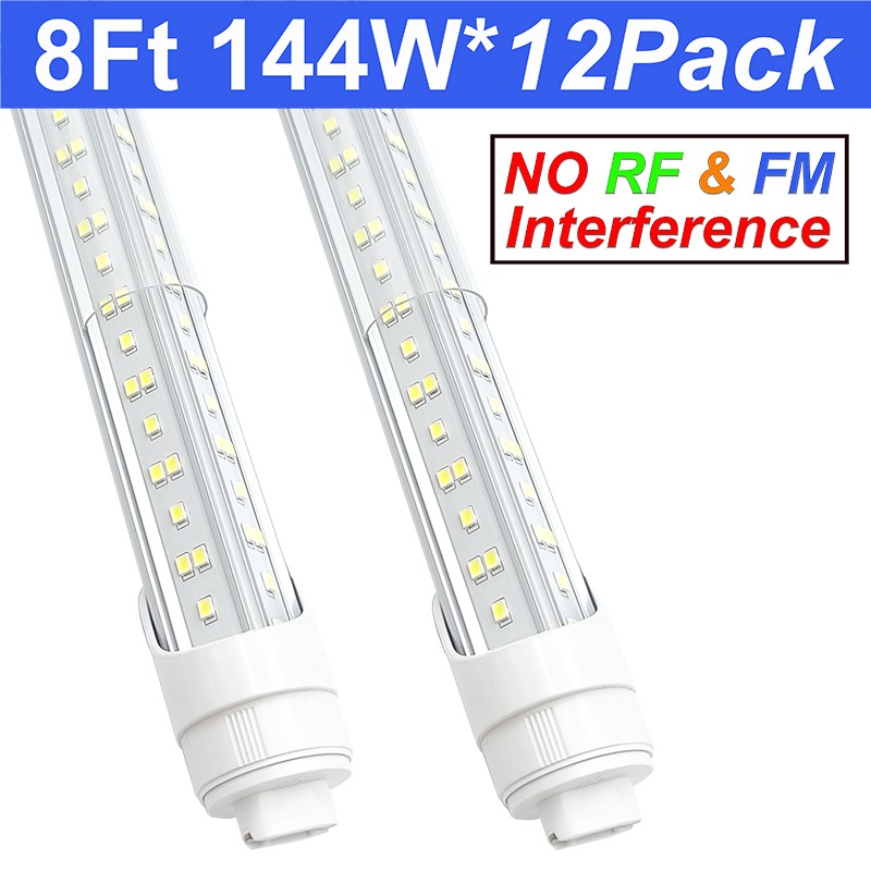12 PCS 144W 8' LED Shop Light Bulbs 8FT T8 R17D HO LED Tube Light Bulbs 6500K gallery