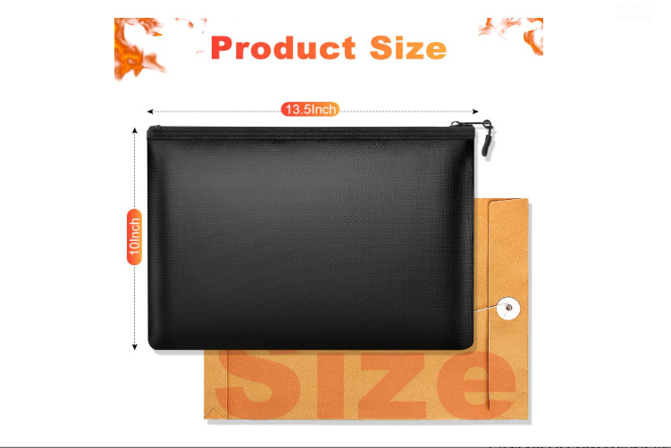 Fire Proof money Bag 2000℉ Fireproof Document Pouch Waterproof Safe Cash US gallery
