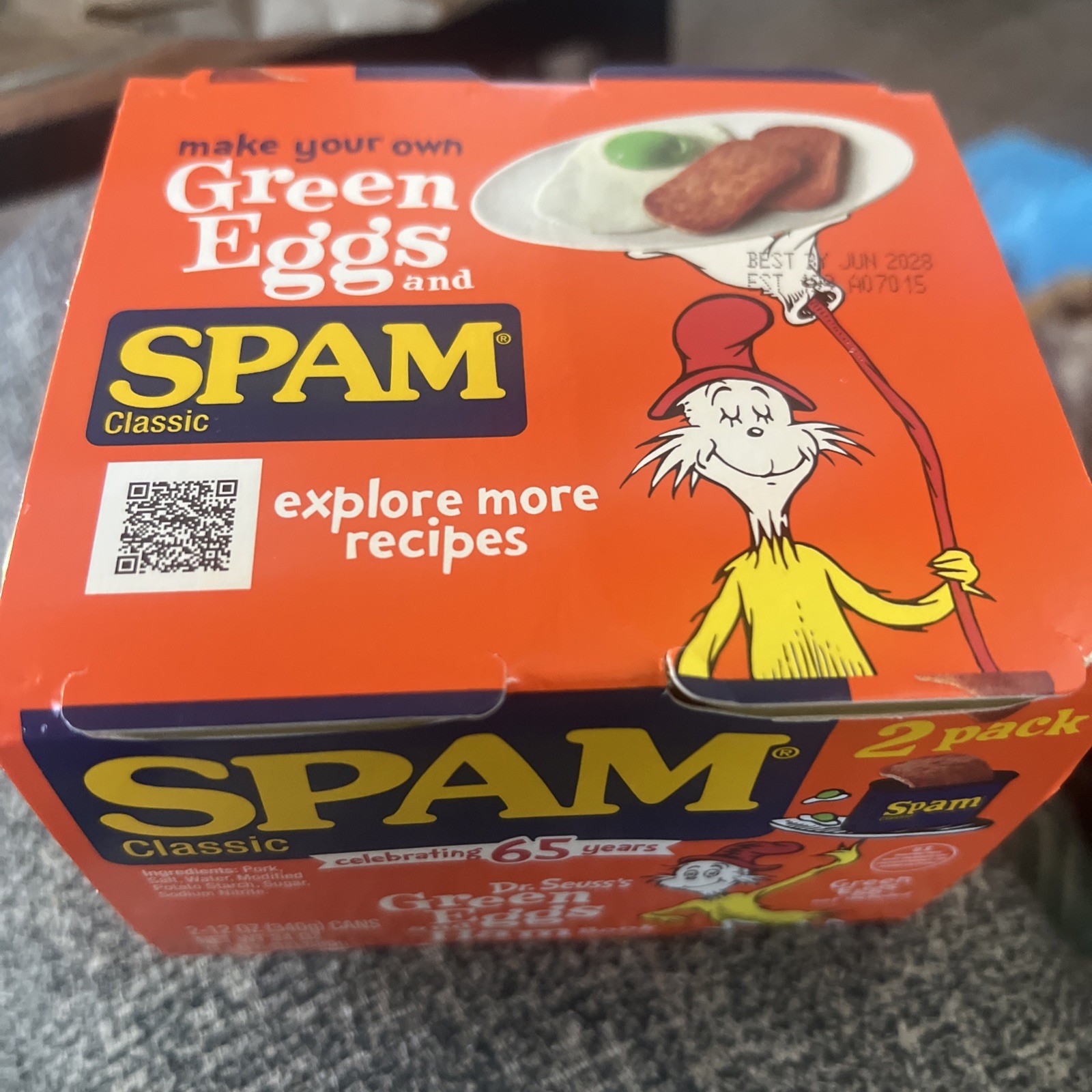 Green Eggs And Ham SPAM GREEN EGGS SPAM LIMITED EDITION (Two 12oz Cans) (6/2028) gallery