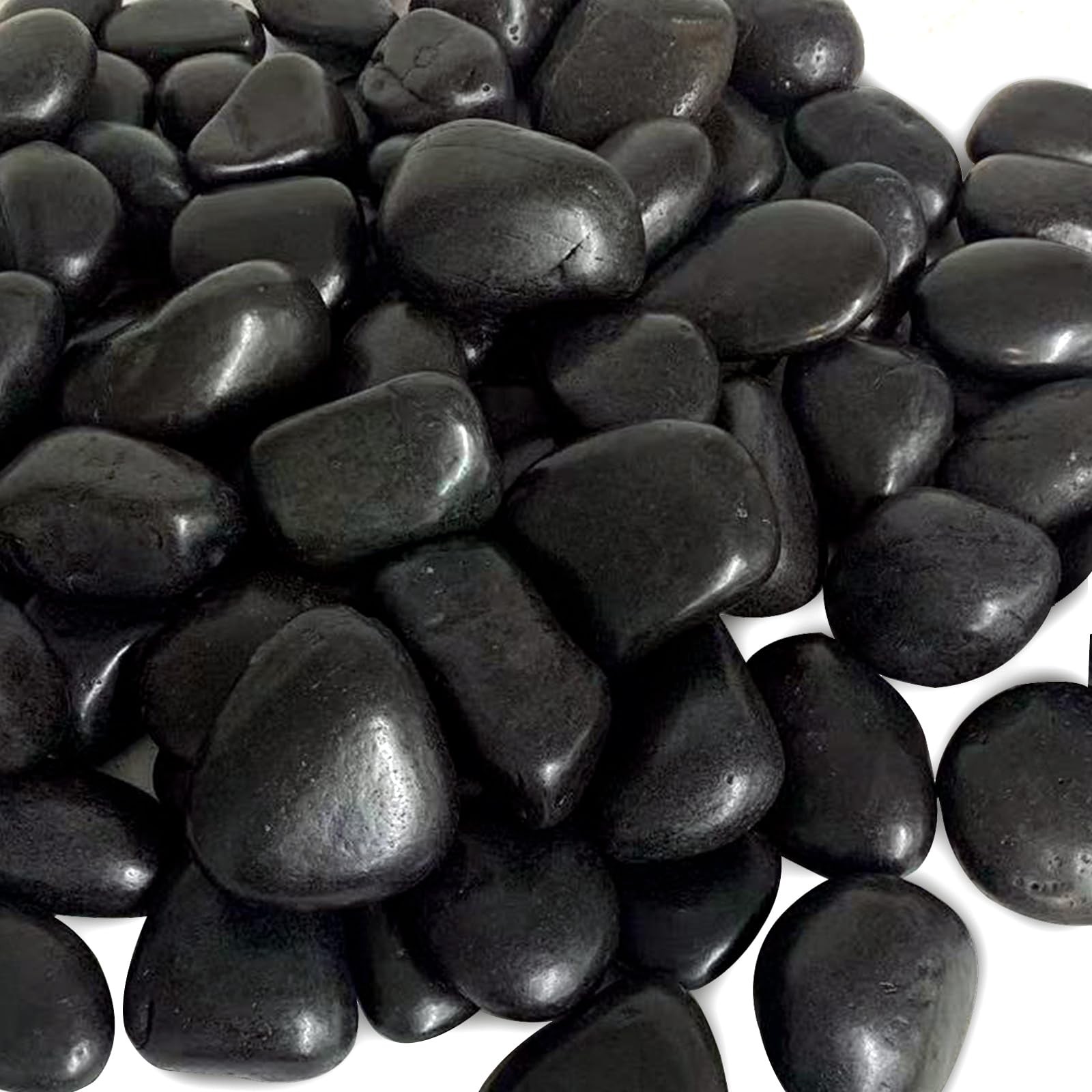 10 Pounds Natural Black Pebbles Rocks for Plants– 23 Inch Ornamental Black Ri... gallery