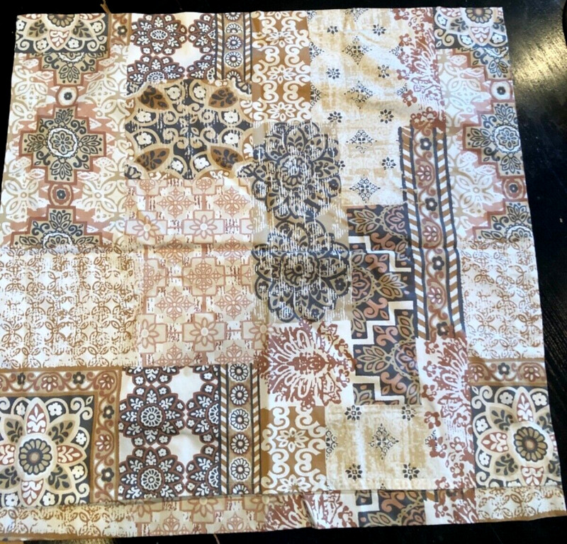 S/2 COMPANY STORE Patchwork Medallions EURO Shams in Brown, Camel, Ivory EXC gallery