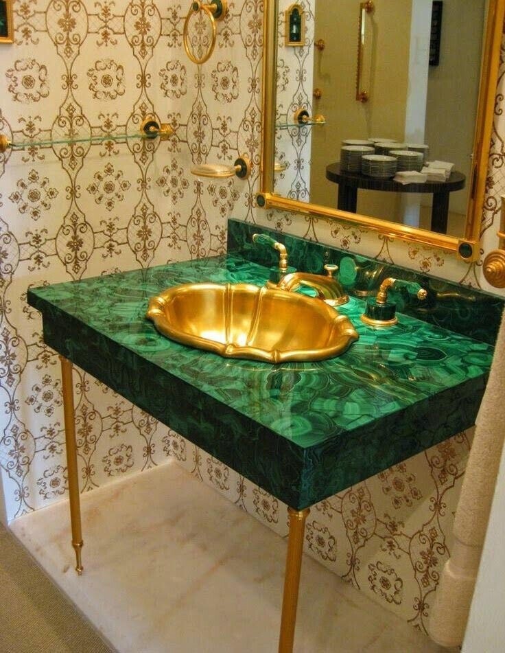 Malachite Stone Counter Slab, Kitchen Cosnole Counter Slab Top, 24"x12" Decors