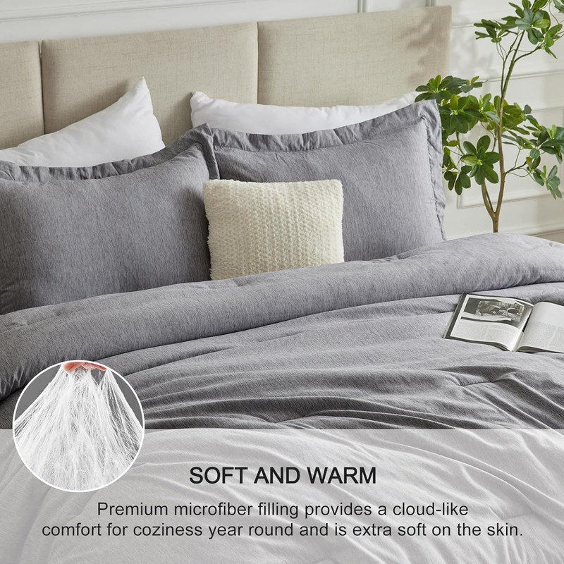 Twin/Twin XL Comforter Set Dorm Bedding - 2 Pieces Grey Twin Extra Long Soft Lux gallery
