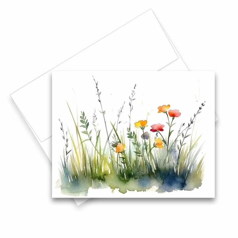 12 Assorted All Occasion Notecards Blank with Envelopes - WILDFLOWERS ( 2 of ea gallery