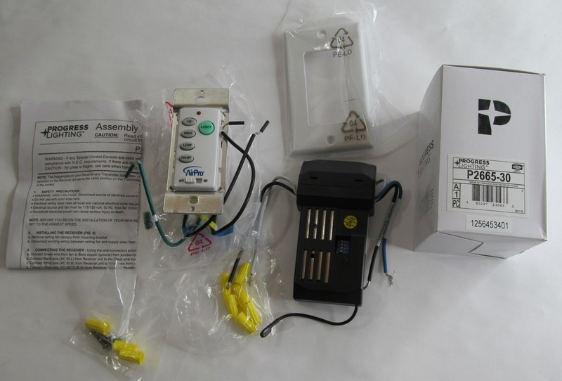 PROGRESS LIGHTING P2665-30 UNIVERSAL 3-SPEED CEILING FAN/LIGHT WALL SWITCH WHITE gallery