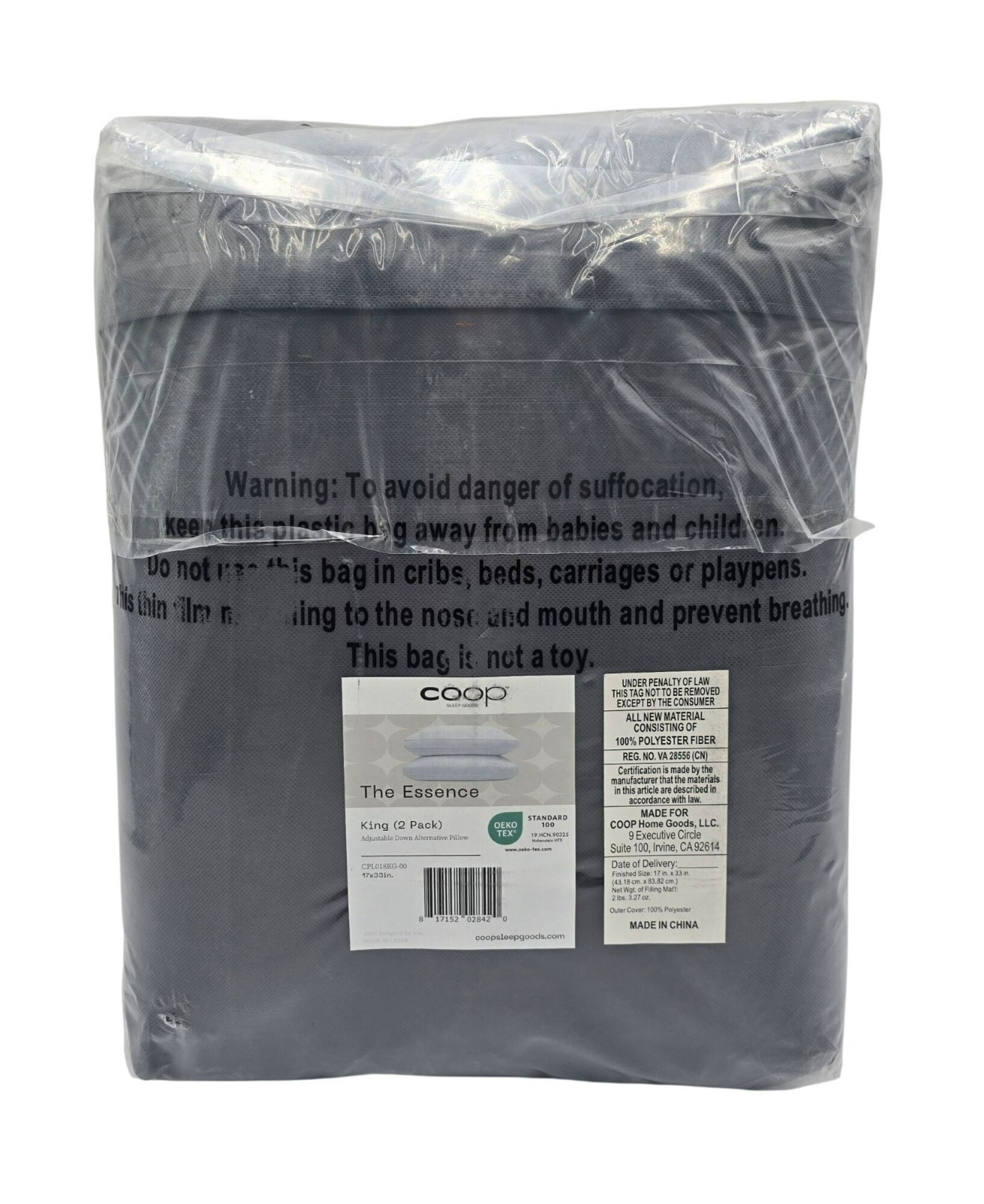 Comfy Coop Home Goods Essence Down Alternative King Pillows Set of 2 gallery