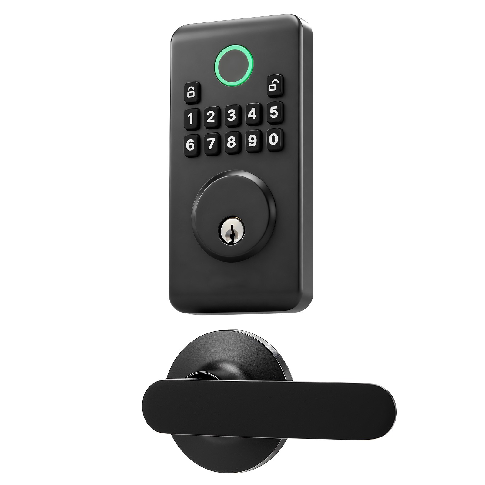 Uimoso Keyless Entry Door Lock with Handle Set, Electronic Deadbolt, Matte Black gallery