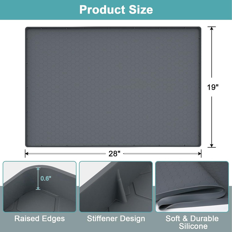 Under Sink Silicone Mat Waterproof Cabinet Protector Drip Tray gallery