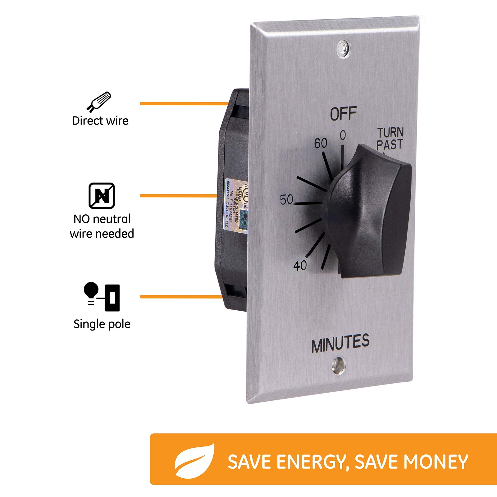 GE 60 Min Mechanical Countdown Timer Switch No Neutral Spring Wound 15305 gallery