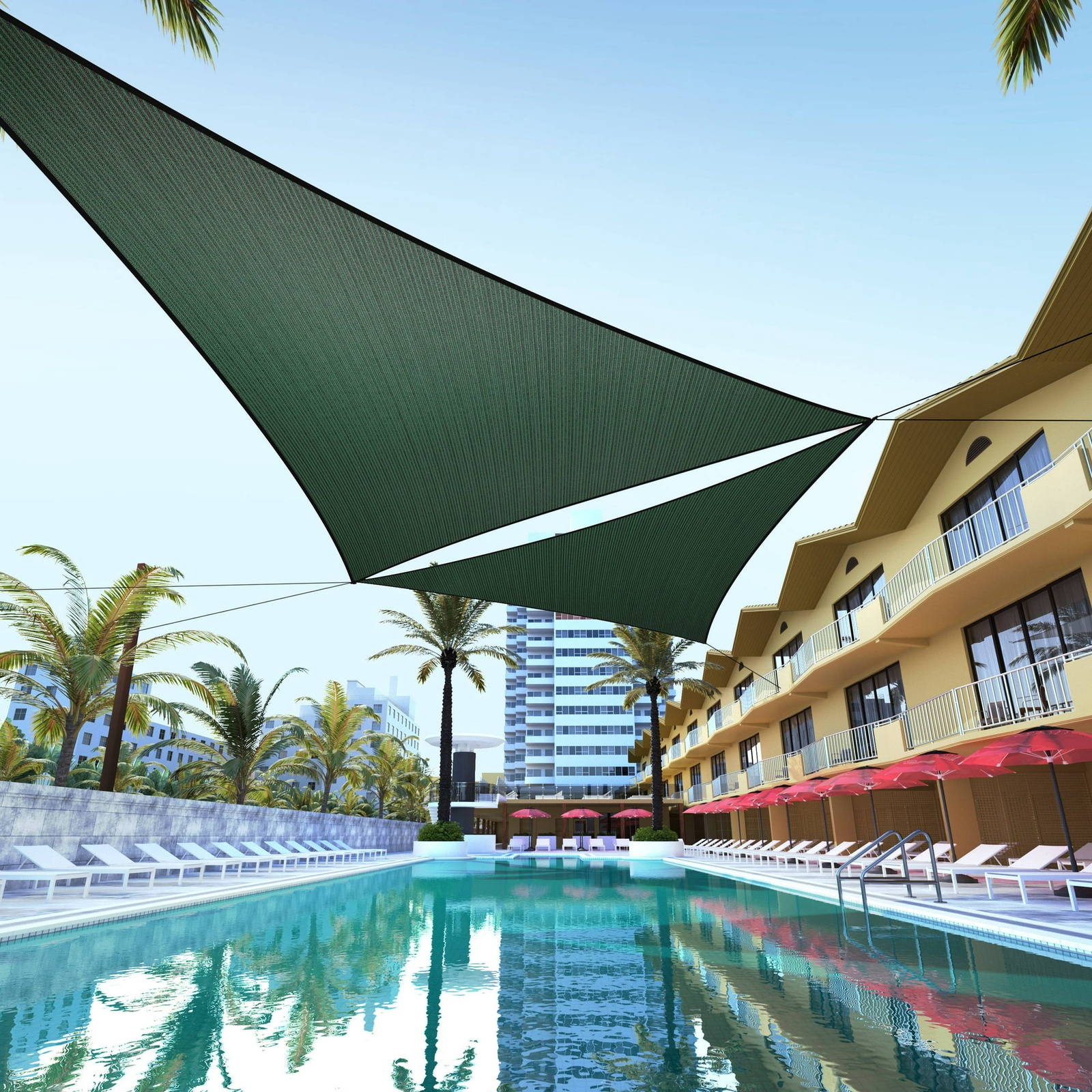 ColourTree Green Custom Size Triangle Sun Shade Sail Canopy Fabric Outdoor Patio gallery