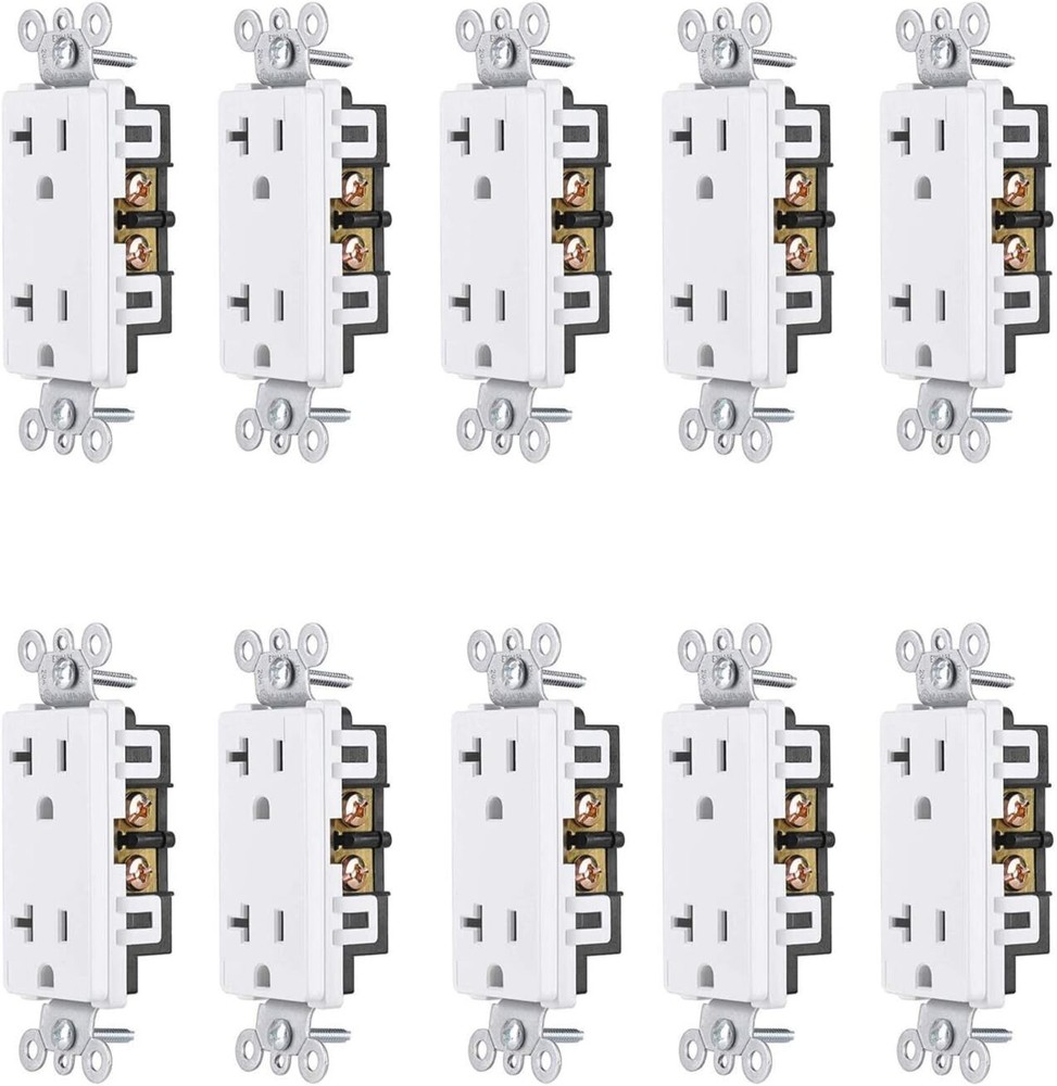 Outlet Socket Decora Duplex Receptacle 20 Amp 125 Volt Grounding UL listed 10PCS