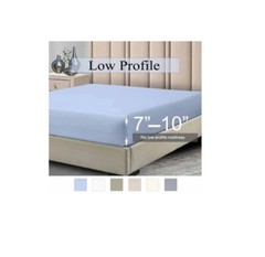 Fitted Sheets, 650TC with Pockets (7″-10″) Perfect for Low Profile Mattresses