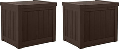 Java Brown 22-Gallon Patio Storage Deck Box – 17×22 Inch (2 Pack)