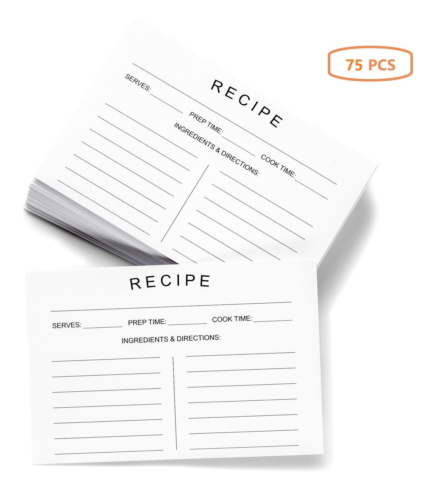 Recipe Cards 75 Pack 4x6in Double Sided Modern Minimal Design Card Stock gallery