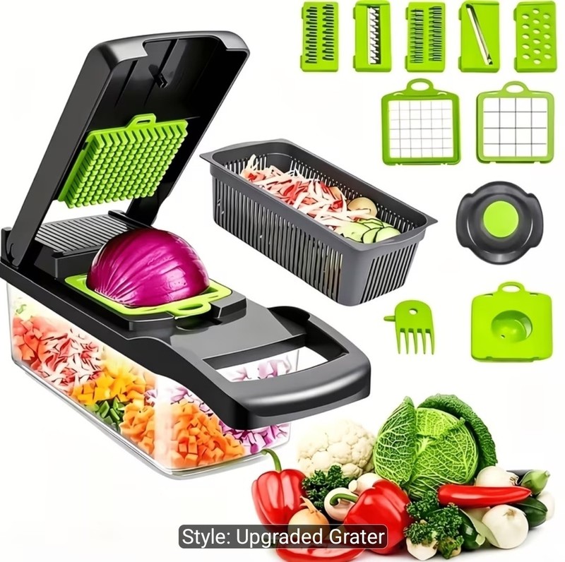 16-in-1 Multifunction Vegetable Chopper & Food Slicer – Kitchen Cutter, Dicer gallery