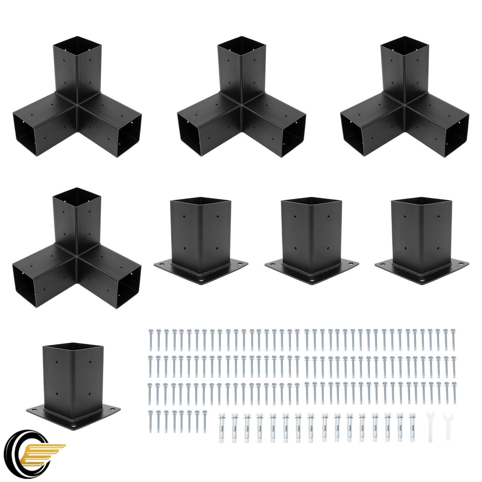 Pergola Brackets 3 Way Right Angle Corner Post Bracket Base 4" x 4" Wood Lumber gallery