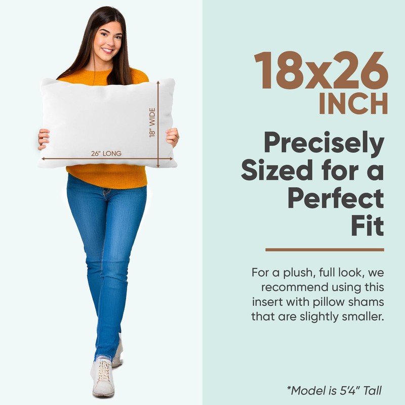 Pillowflex Synthetic Down Pillow Insert - 18x26 Down Alternative Pillow, Ultr... gallery