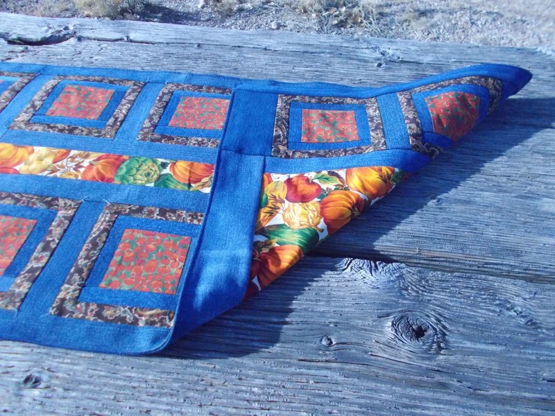 Rustic Denim Table Runner Fall Thanksgiving Vegetables Centerpiece 59"L x 20”W gallery