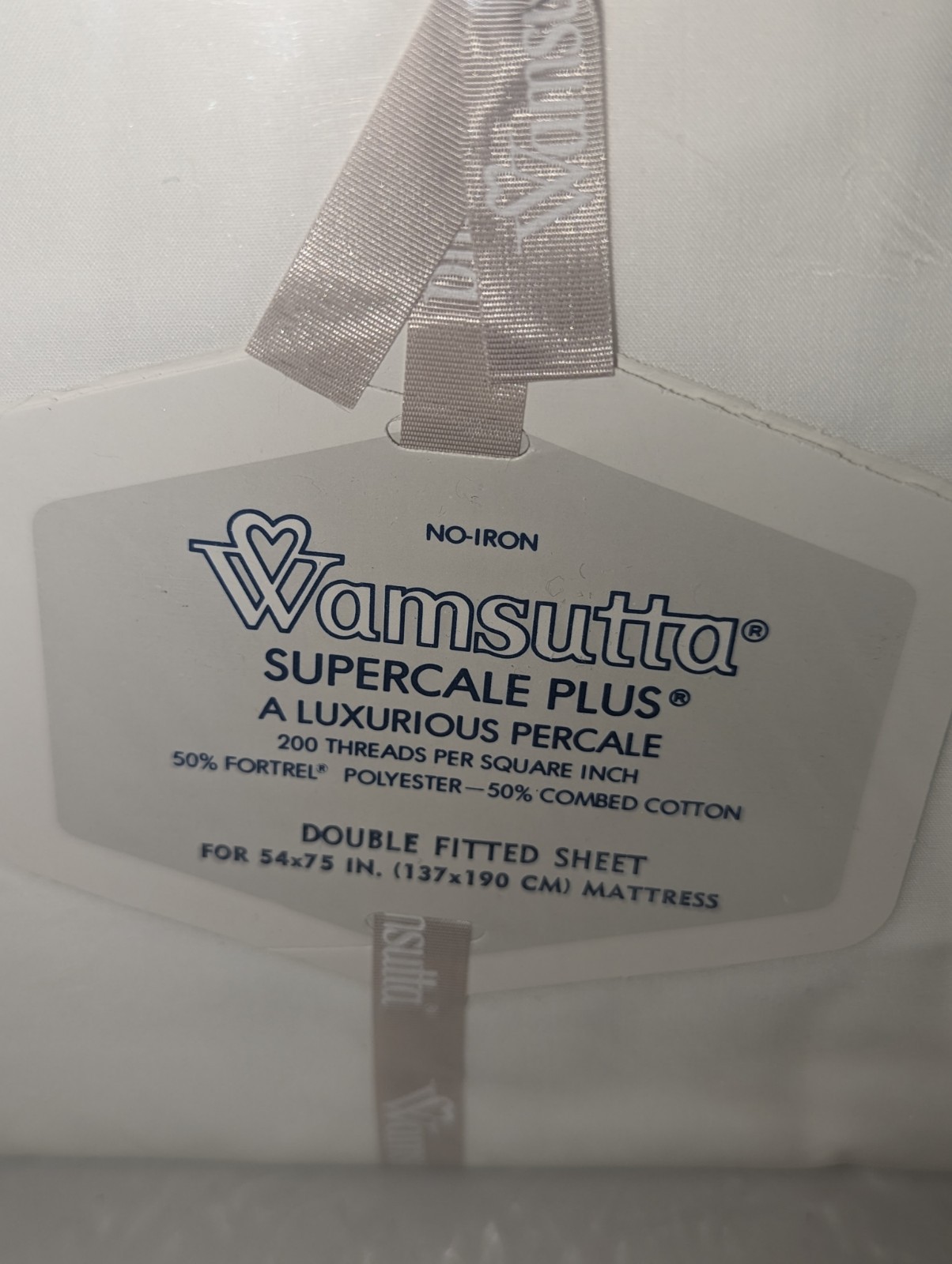 NOS Wamsutta Supercale Plus Double Fitted Sheet White 200 Thread Count gallery