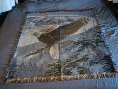 MOHAWK Home Bald Eagle Tapestry Throw Fringe Rectangular 50 x 60in