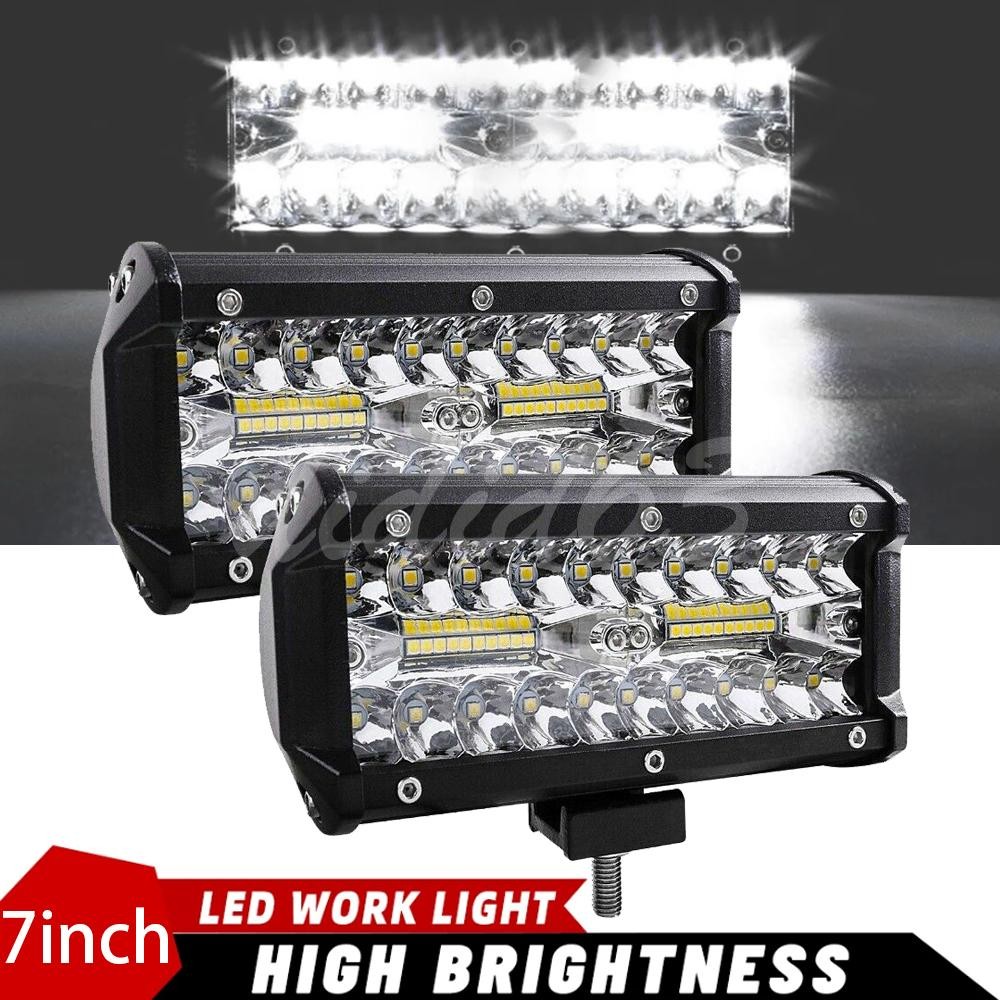 2pcs 7"inch LED Work Light Bar Flood Spot Offroad Fog Lamp For 4WD ATV SUV Truck gallery