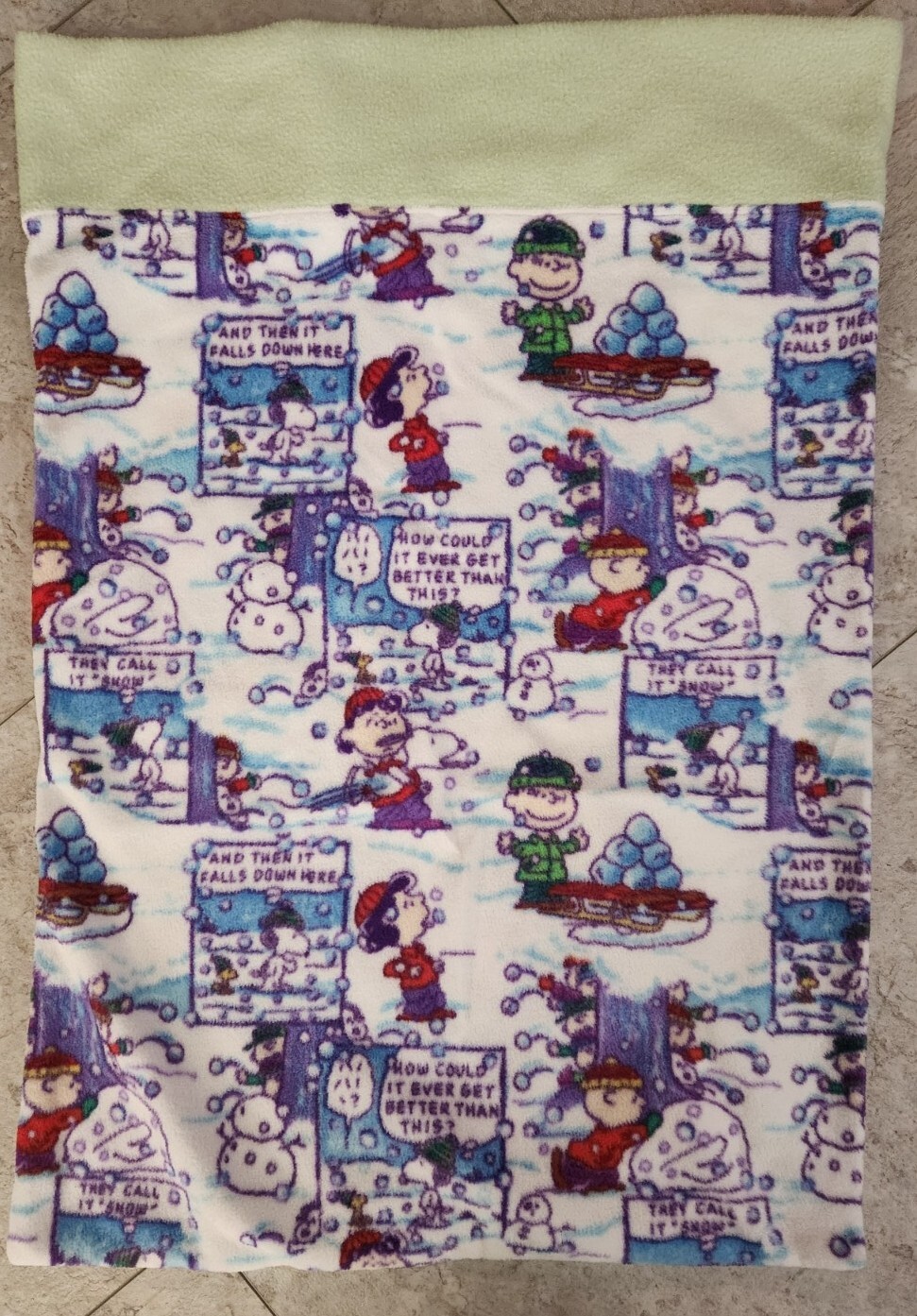 Peanuts Winter Handmade Fleece Pillowcase Approximately 29 in. x 19 in. gallery