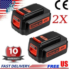 2PACK for Black and Decker 40V 4.0Ah Max Lithium Battery LBX2040 LBXR36 LSW36 US