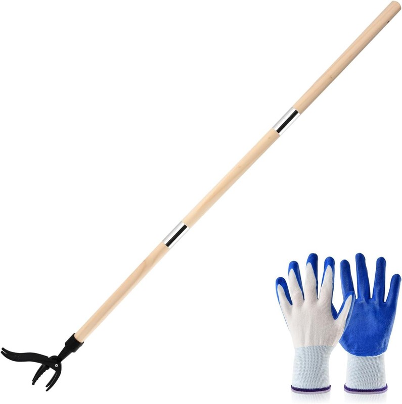 Weed Puller Tool Long Handle 46-inch & 4-Claw Steel Head Stand Up Heavy Duty gallery