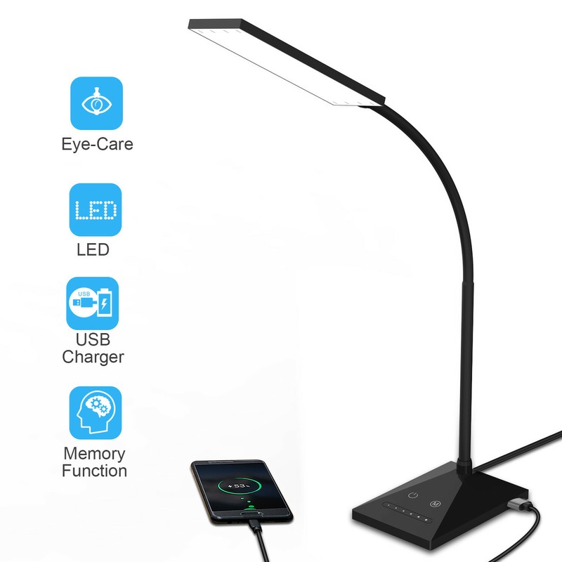 Dimmable LED Desk Table Lamp with USB Charging Touch Control USB Table Base Lamp gallery