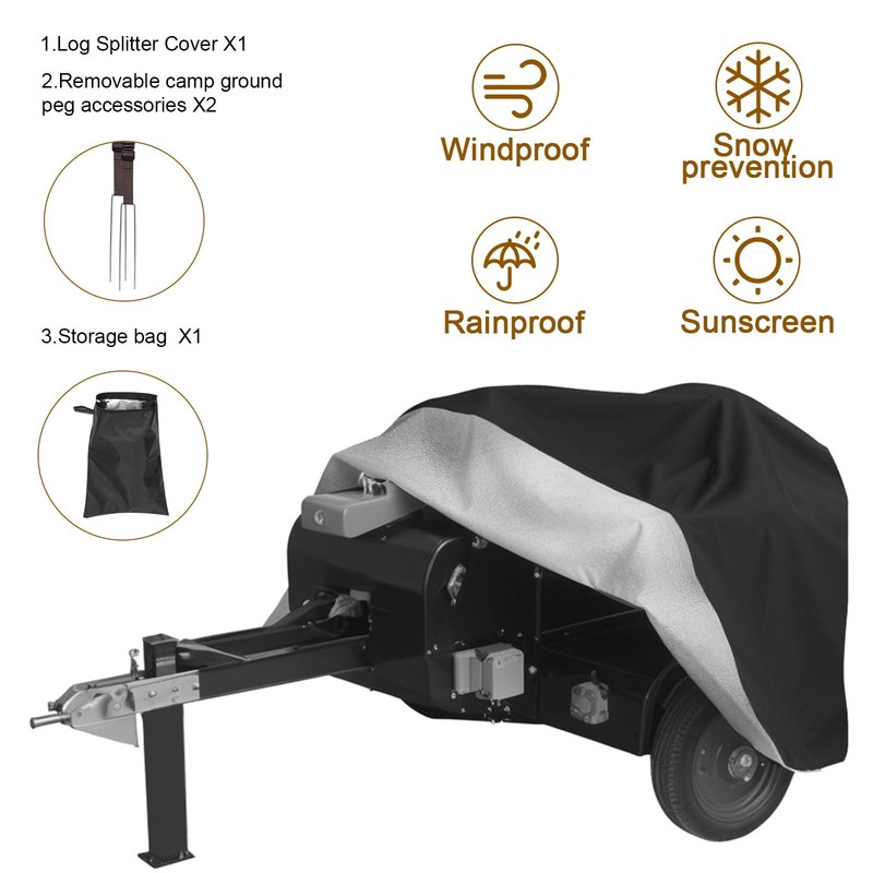 Log Splitter Cover Waterproof Windproof 94x49x41in for 15-45Ton Wood Splitter gallery