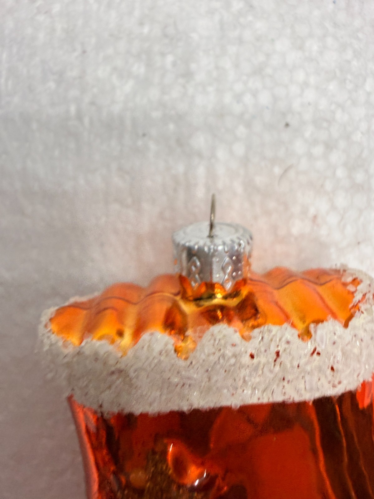Whimsical Orange Glass mitten ornament gallery