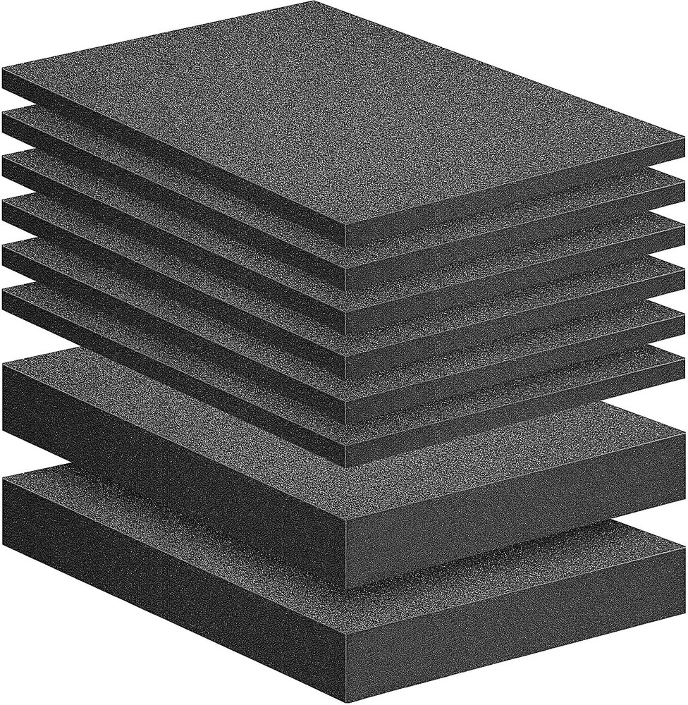 8 PCS Polyurethane Foam Sheets Cuttable Packing Pads 2 Sizes Case Toolbox