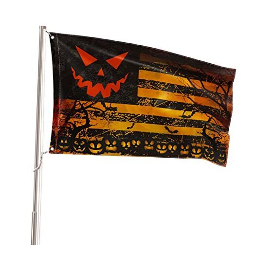 Stripes Halloween Flag 3x5 FT Double House Size-36 x 60" (3 x 5 FT) Orange gallery