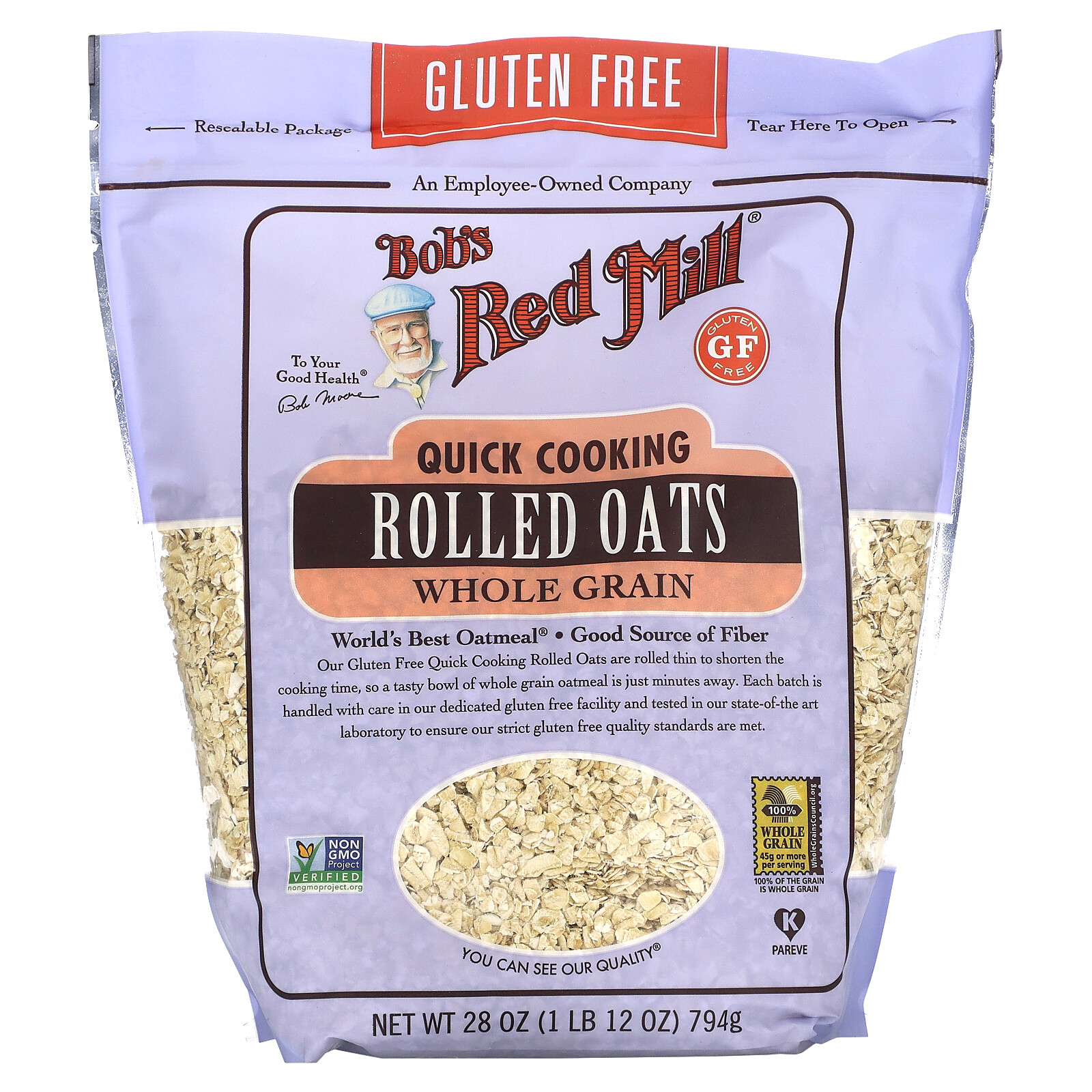 Quick Cooking Rolled Oats, Whole Grain, Gluten Free, 28 oz (794 g) gallery