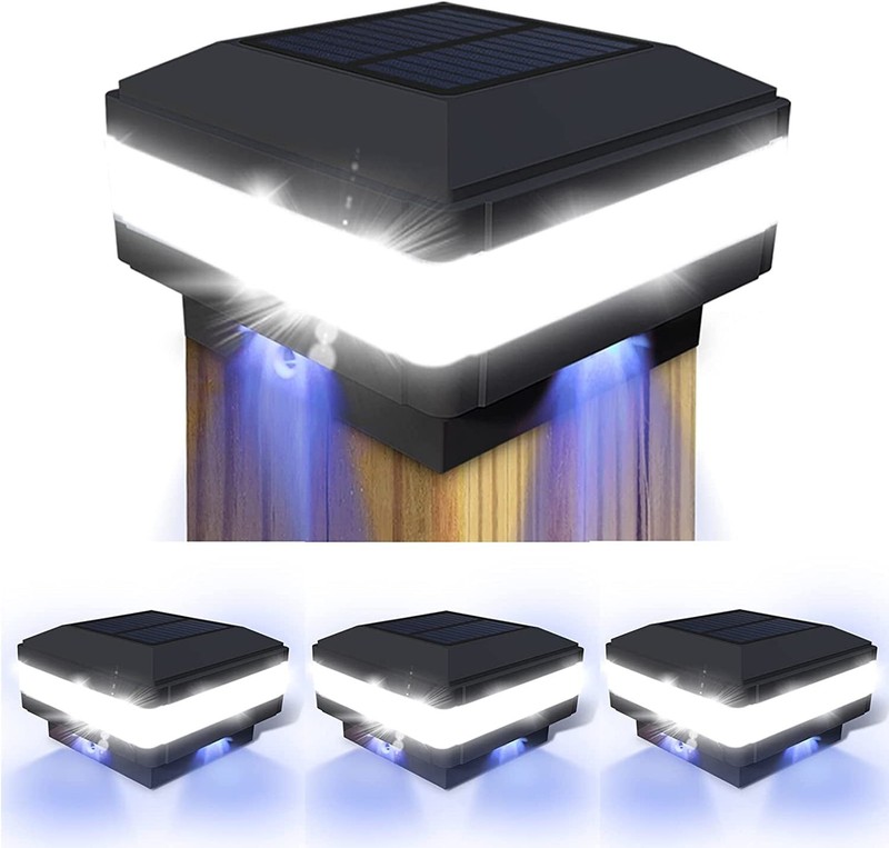 10PACK Black SOLAR LED DECK POST CAP LIGHT 4"x4" 5"x5" 6"x6" Outdoor Garden Lamp gallery