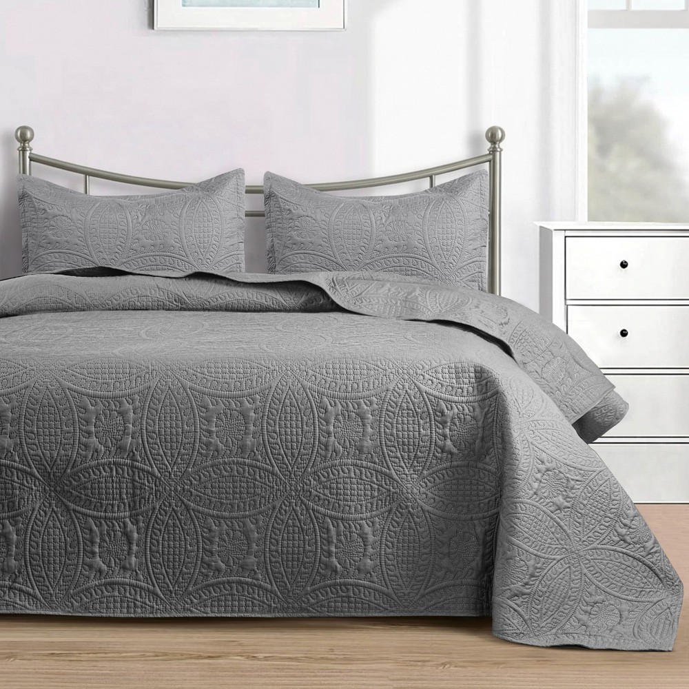 Ultra Soft Bedspread Light Weight Quilt Coverlet Bed Throw Bedding Set All Sizes
