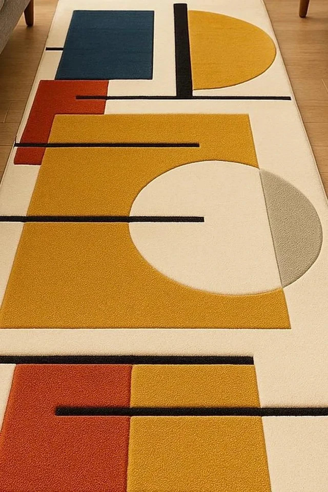 Modern Runner Hand Tufted Wool Rug Hallway Carpet Shapes In Ivory For Christmas gallery