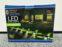 8-Pack LED Dock Lights Solar Powered Driveway Patio Lawn & Garden *NEW*