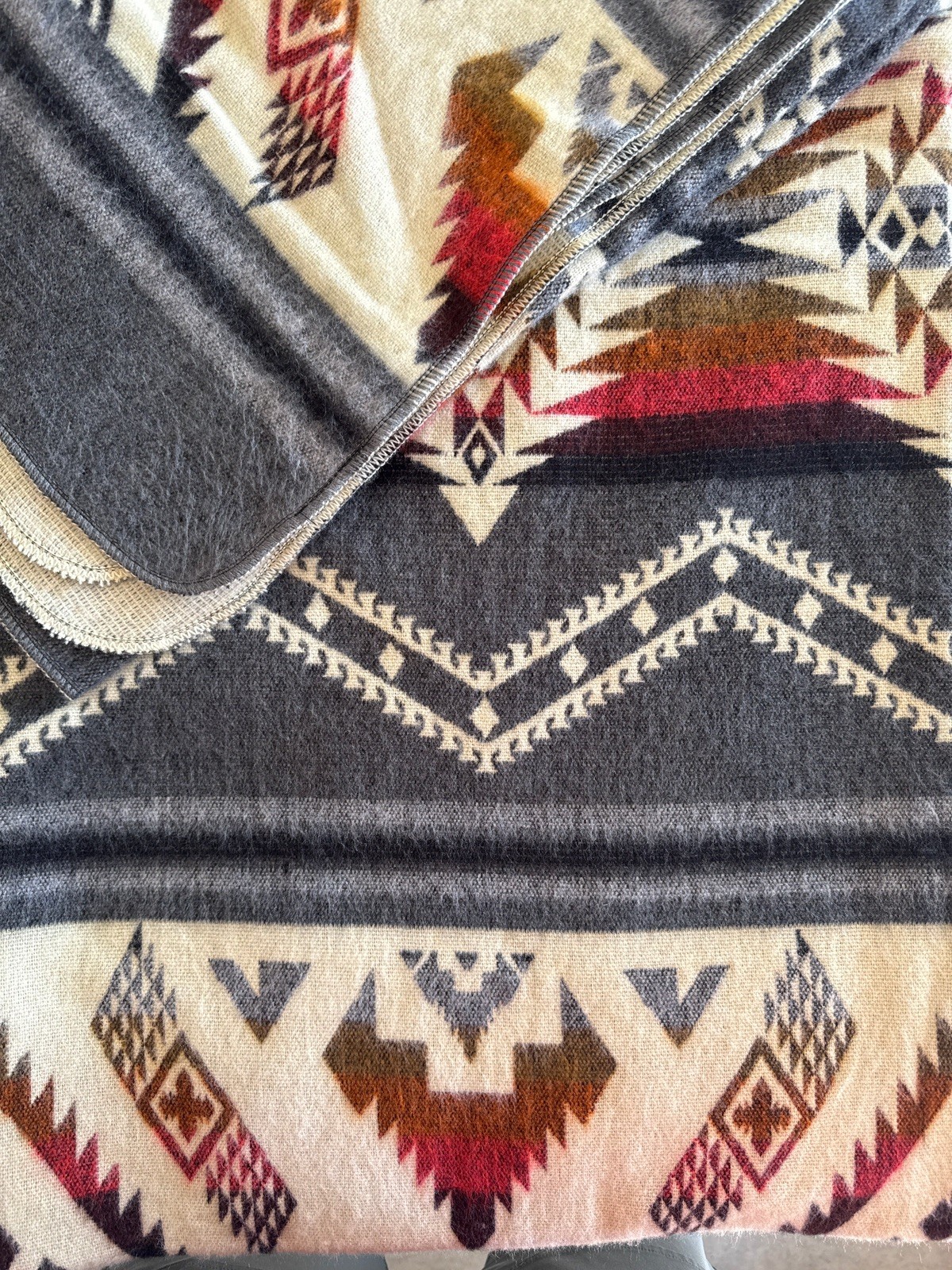 Alpaca Blanket - Cozy Colorful Native Pattern Throw - Made in Ecuador - 20266 gallery