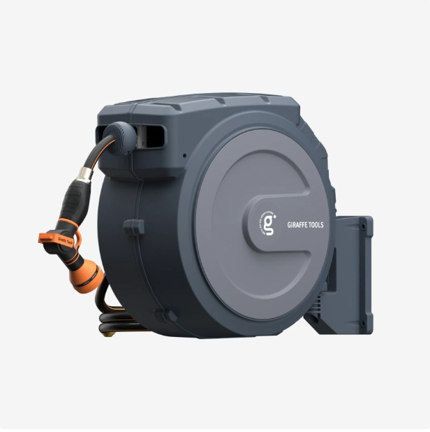Giraffe Tools Retractable Garden Hose Reel Wall Mounted 1/2-IN 78-FT Water Hose gallery