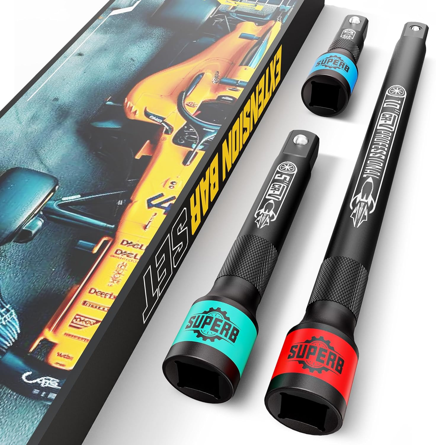 1/2" Drive Impact Extension Bar Set, 3 Pcs Socket Extensions Sets, 3" 5" 10" Len gallery