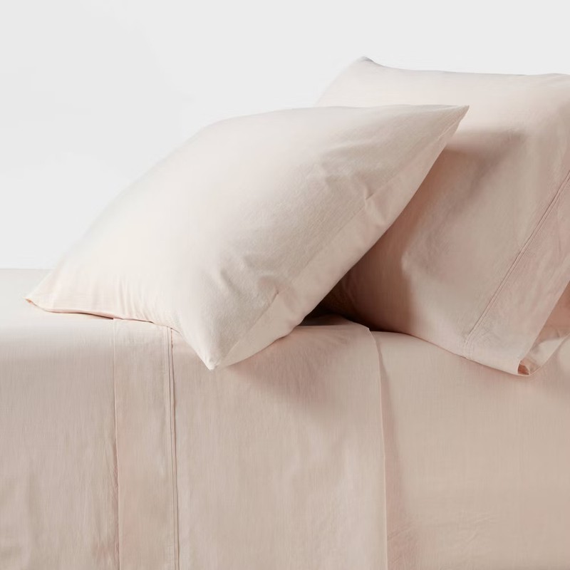 Threshold 250 Thread Count Organic Cotton Percale 4-Piece Sheet Set gallery