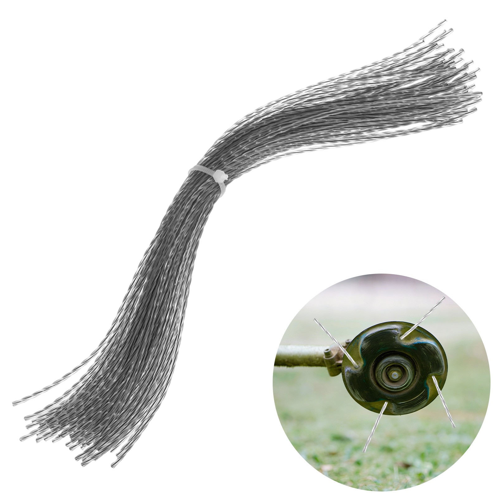 50Pcs 30x0.24cm Pre-Cut Trimmer Line Replacement, Spiral Nylon Line Gray,Black gallery