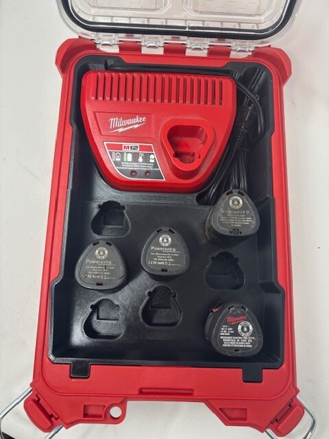 Fits Milwaukee Packout Deep Storage Tray INSERT for M12 Batteries and Charger gallery