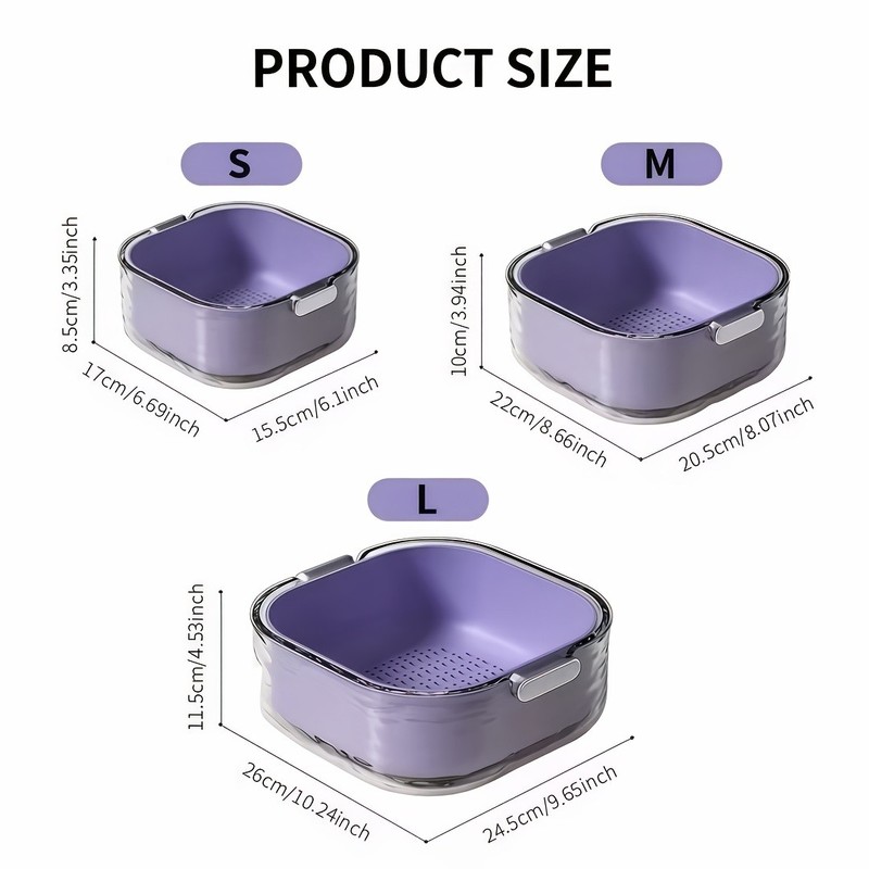 6pcs Large Medium Small Double Layer Drain Basket Set gallery